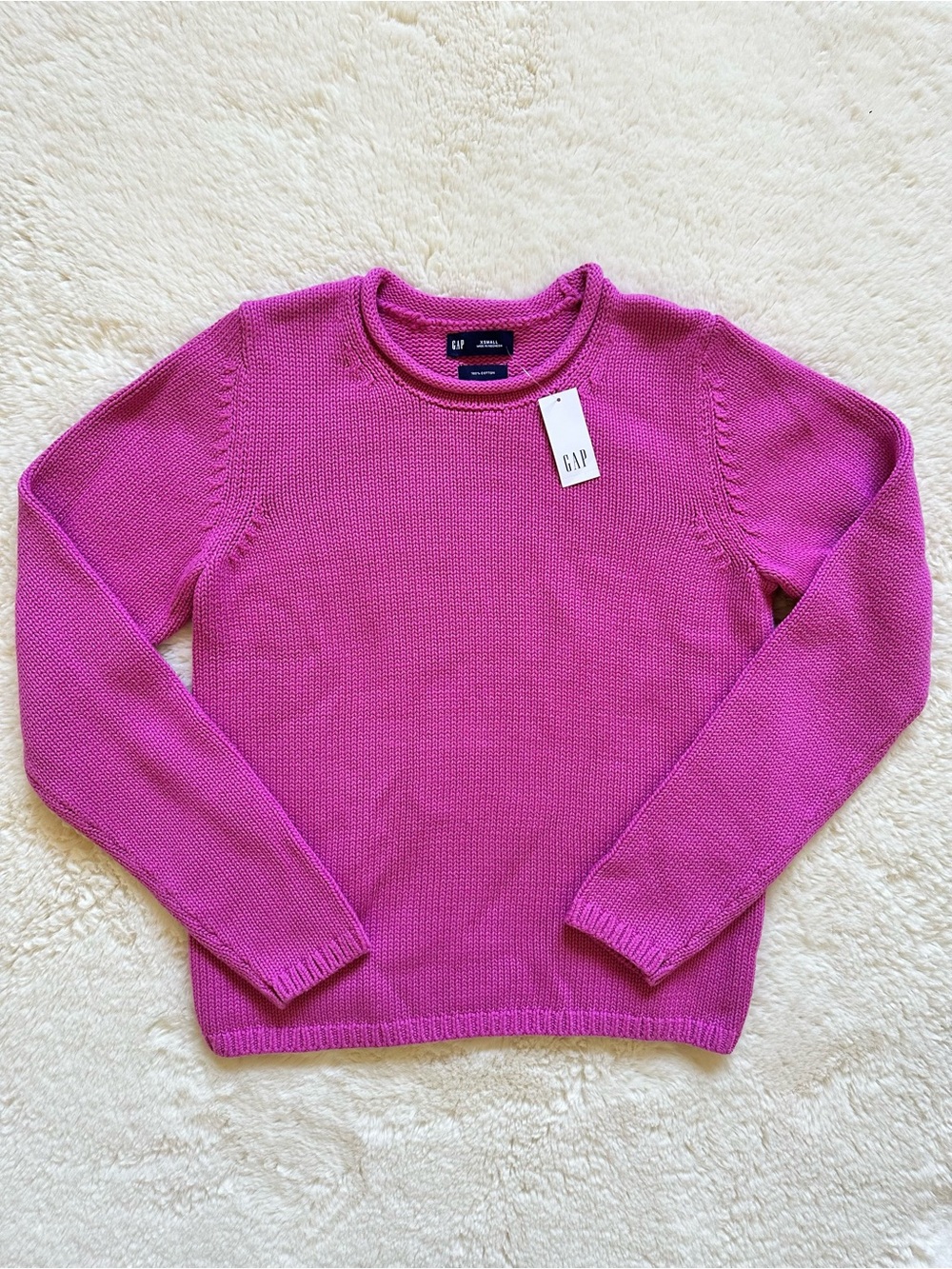 GAP 100% Cotton Rollneck Sweater Pink XS - NWT